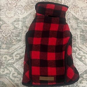 Eddie Bauer Dog Jacket Red and Black Plaid